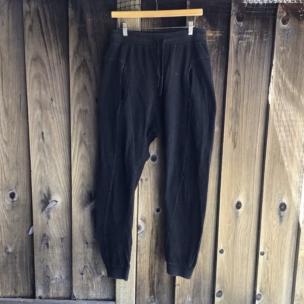 Andrea Ya'aqov Black Drop Crotch Jogger Sweatpants Men's 30x28.5 Designer